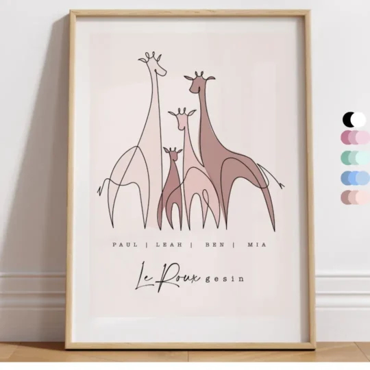 Giraffe Family Illustration