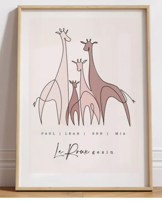 Giraffe Family Illustration
