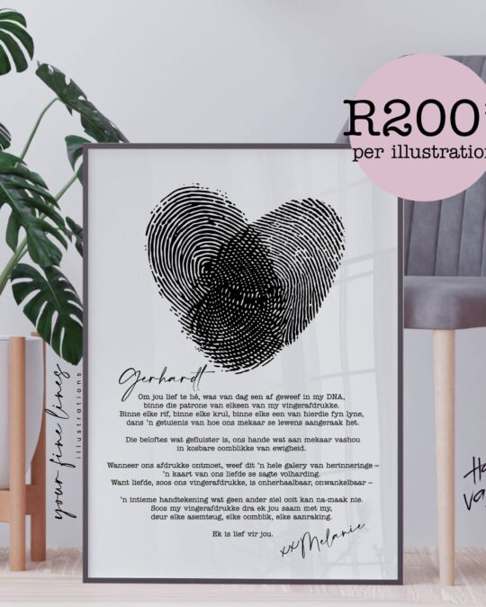 Fingerprint Heart Poem Art