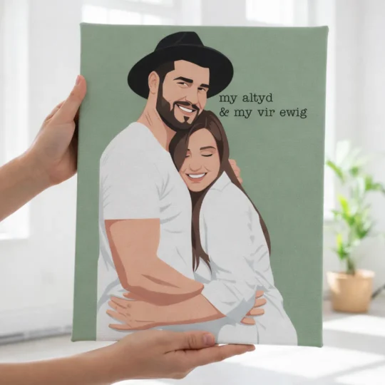 Colour Illustration – Couples Illustration Gift From Your Photo