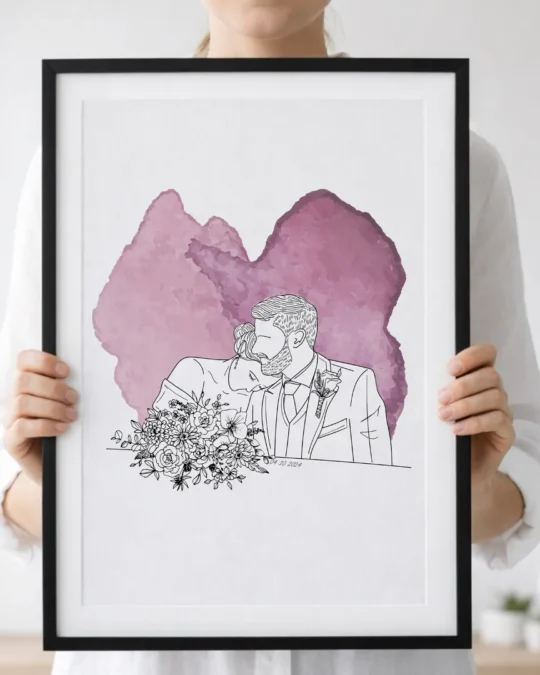 Custom Line Art Custom Gifts Thoughtfull gifting indeas Valentines Gift idea couples gift first anniversary gift paper
