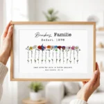 custom birth month flower print for mother custom floral wall art with birth months