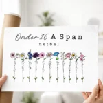 family birth flower bouquet print