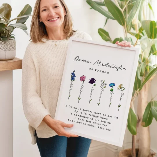 grandmother birthday gift personalised art