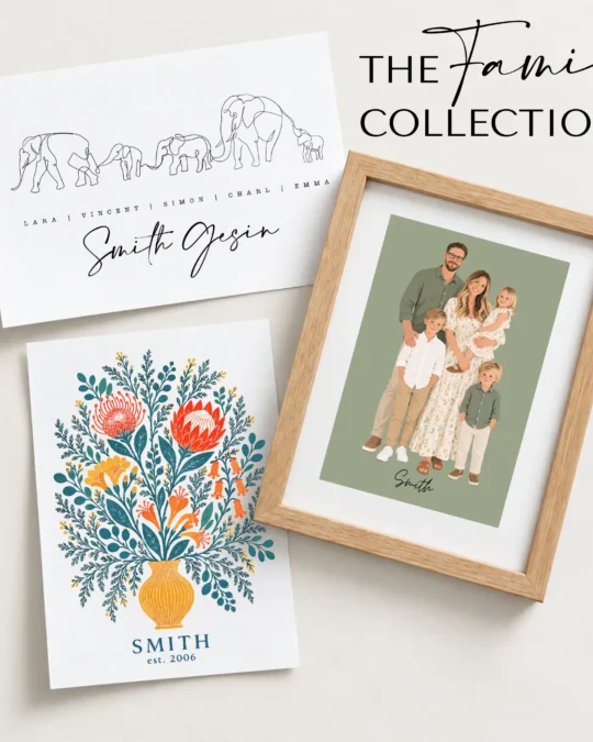 Premium Family Collection | 3 Custom Family Artworks